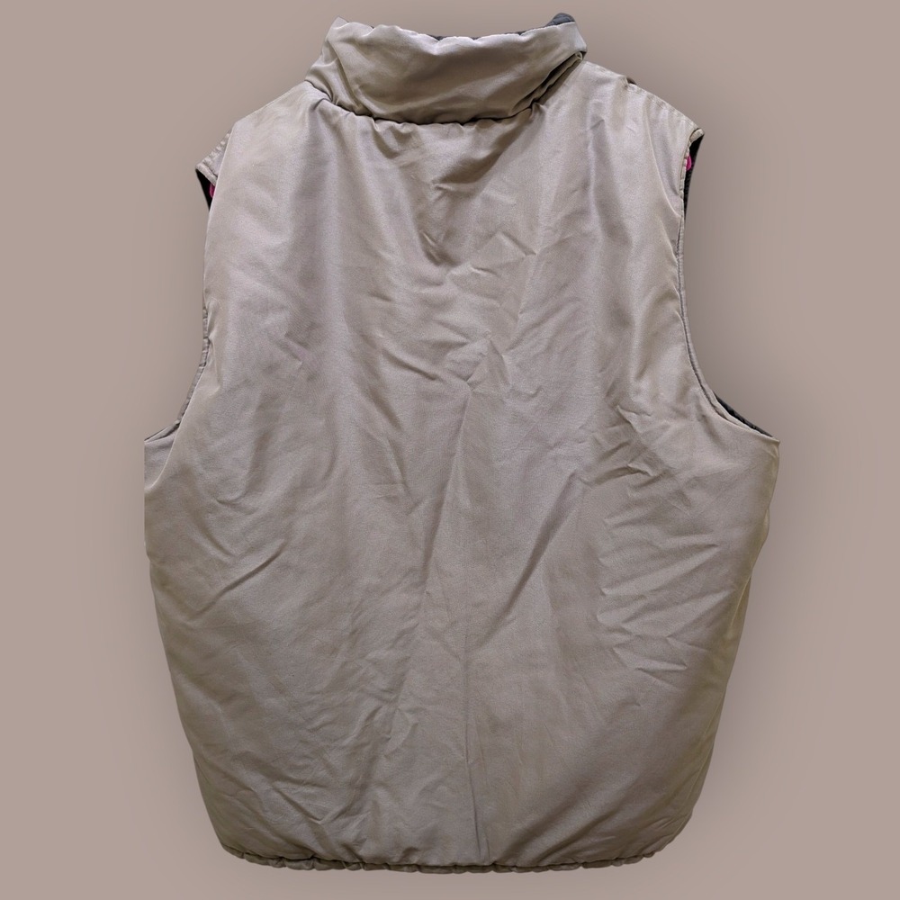 Ariat Mens Reversible Puffer Vest Brown Tan Full Zip Mock Neck Large L - Picture 4 of 10